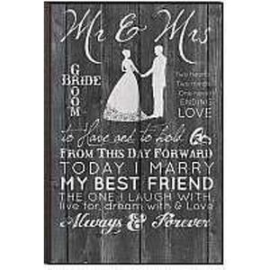 PGD Engravables Black Mr. & Mrs. Engravable Plaque